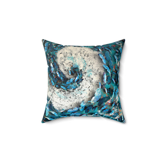 Spun Polyester Square Pillow~ Butterflies, Tsunami of Souls