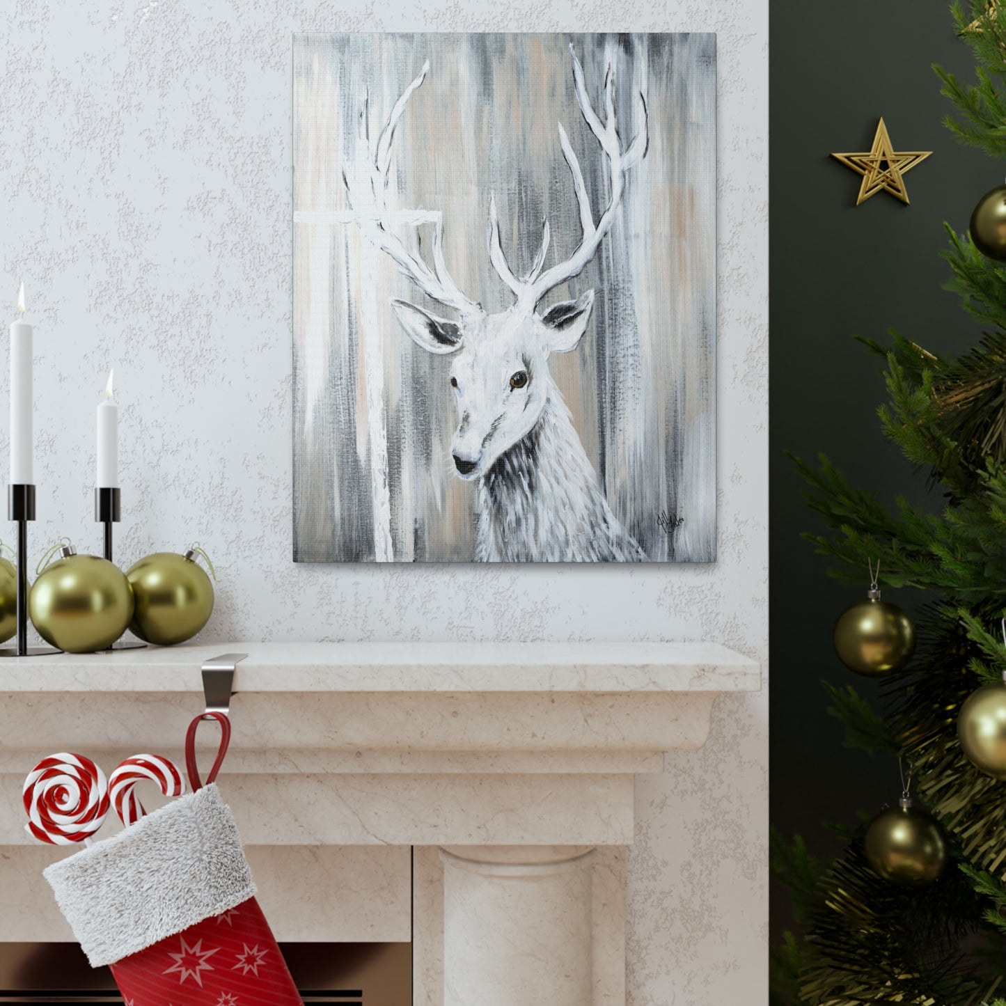 Canvas Gallery Wraps~White Buck