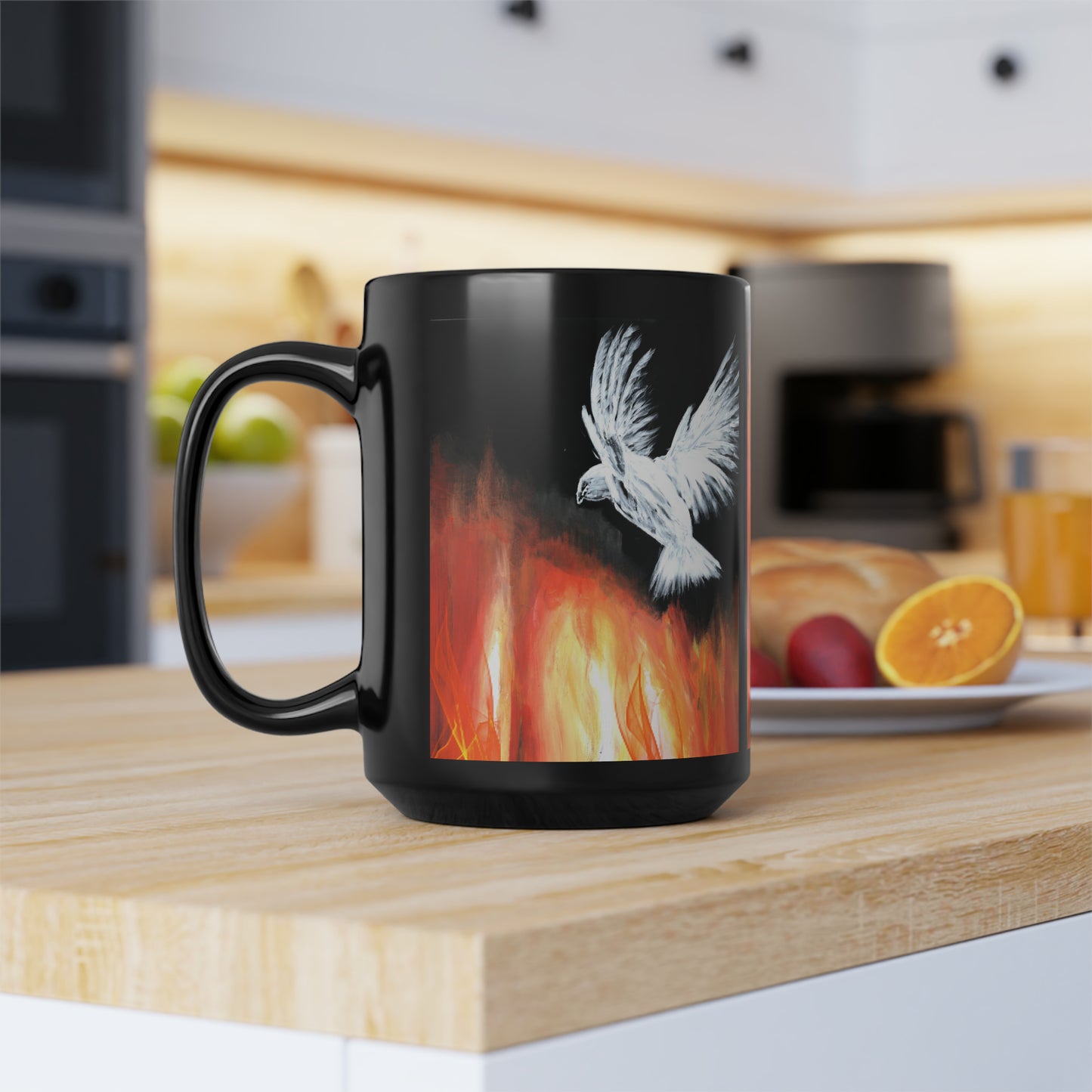 Black Mug, 15oz~Holy Spirit & Fire