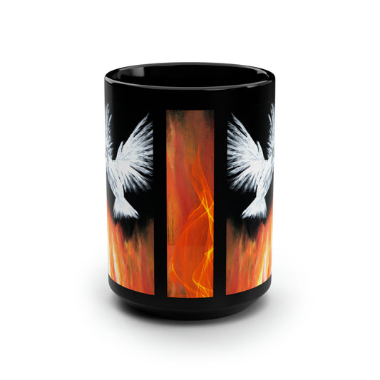 Black Mug, 15oz~Holy Spirit & Fire