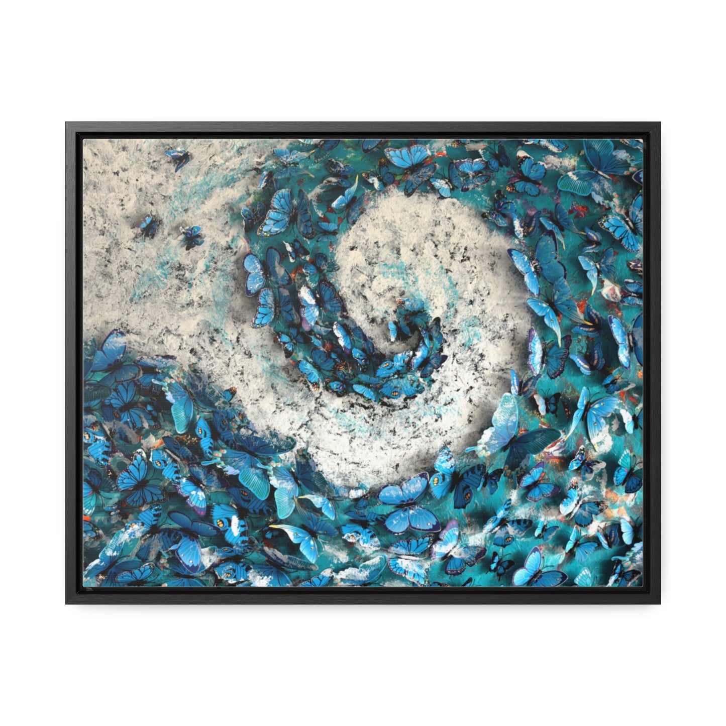 Wooden Framed Gallery Wrapped Canvas!Butterfly, Tsunami of Souls