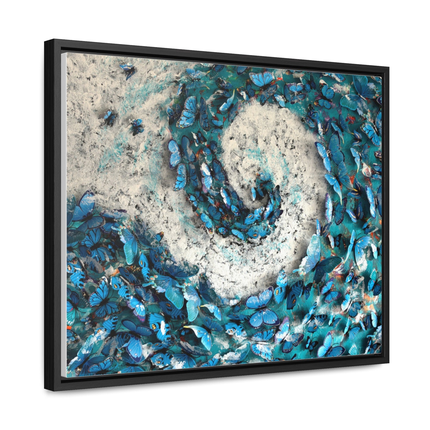 Wooden Framed Gallery Wrapped Canvas!Butterfly, Tsunami of Souls