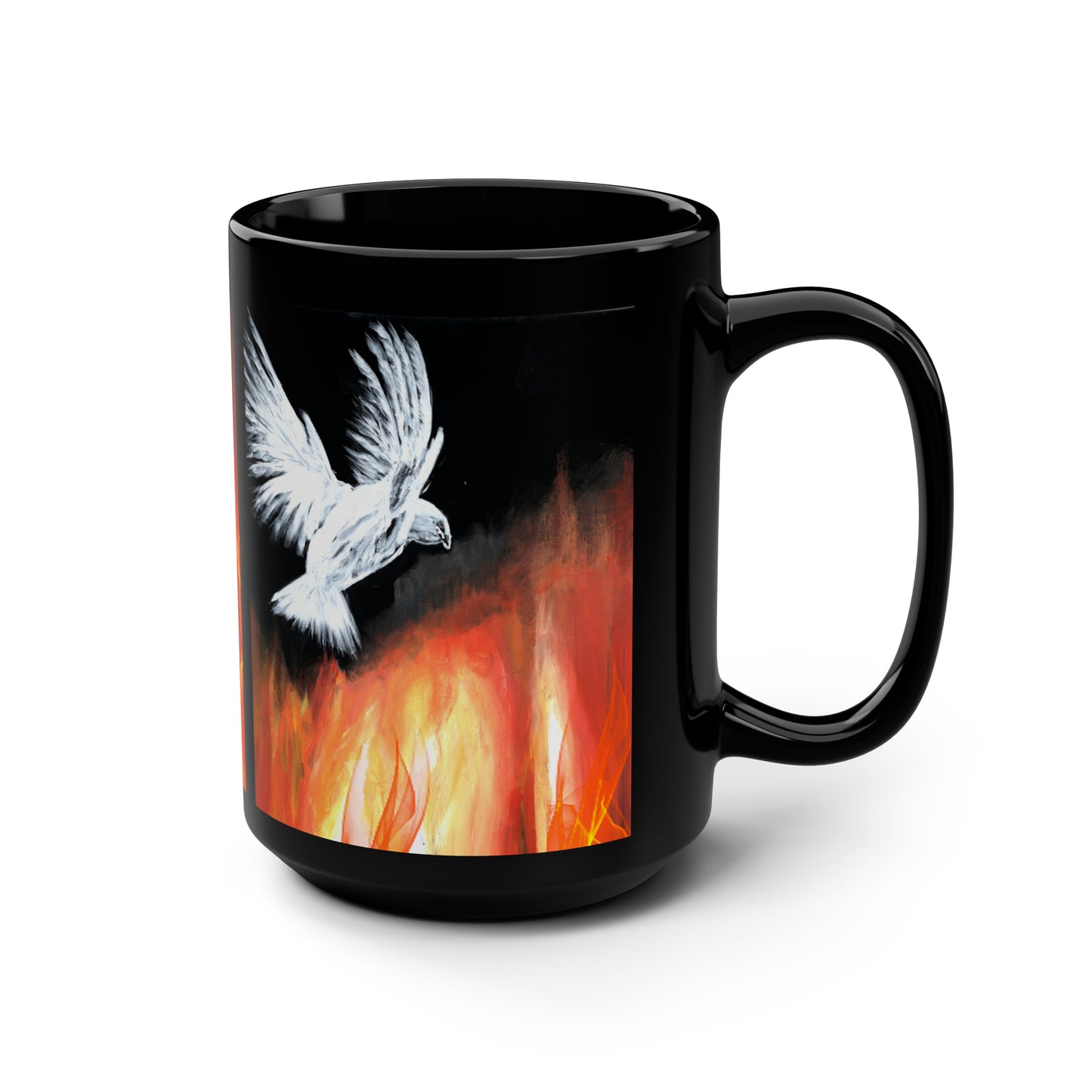 Black Mug, 15oz~Holy Spirit & Fire