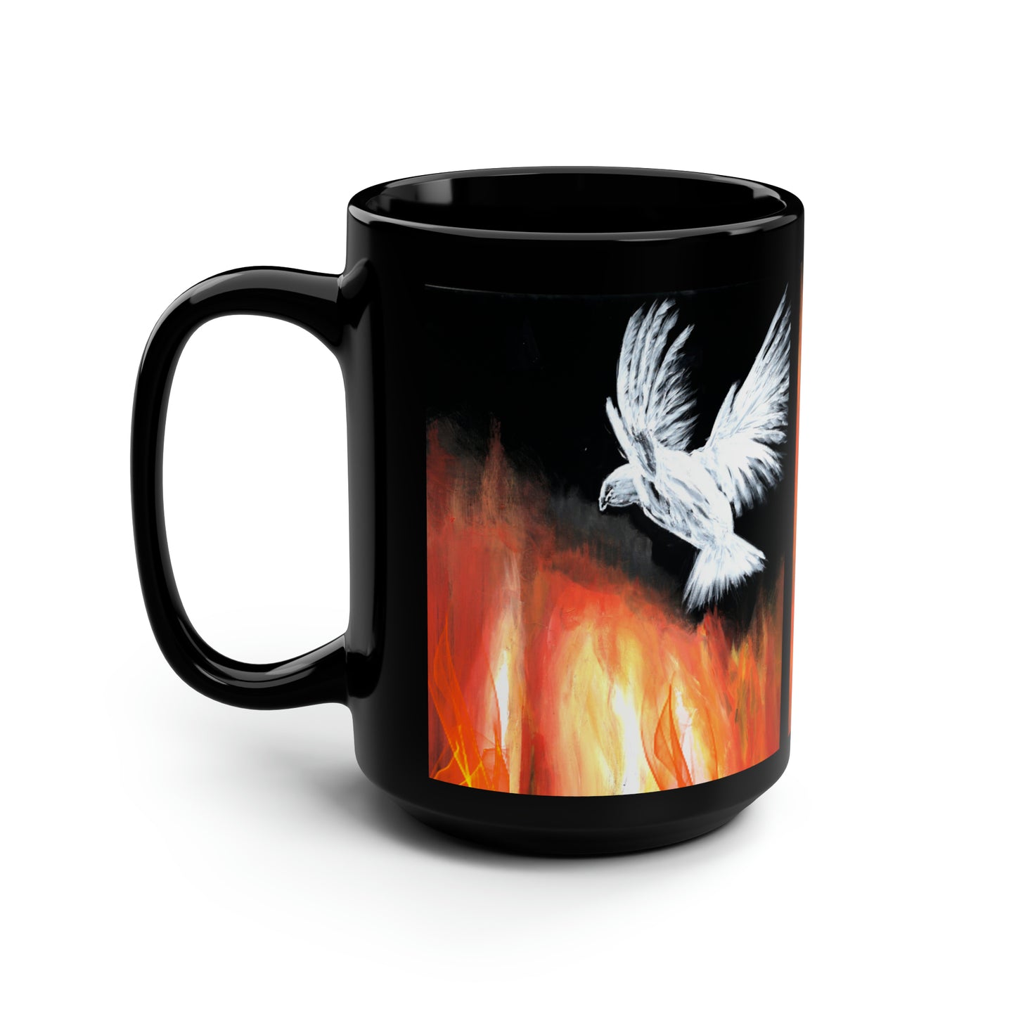 Black Mug, 15oz~Holy Spirit & Fire