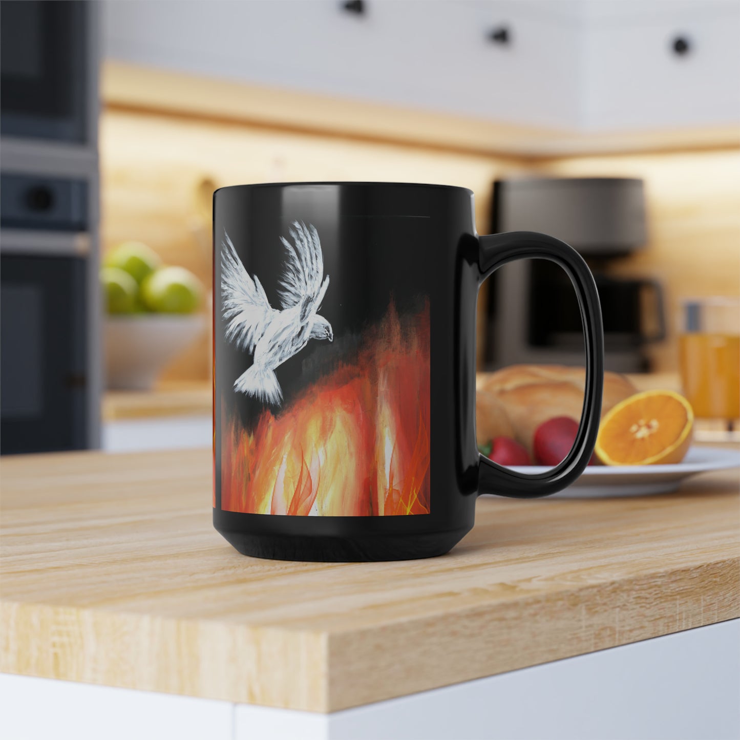 Black Mug, 15oz~Holy Spirit & Fire