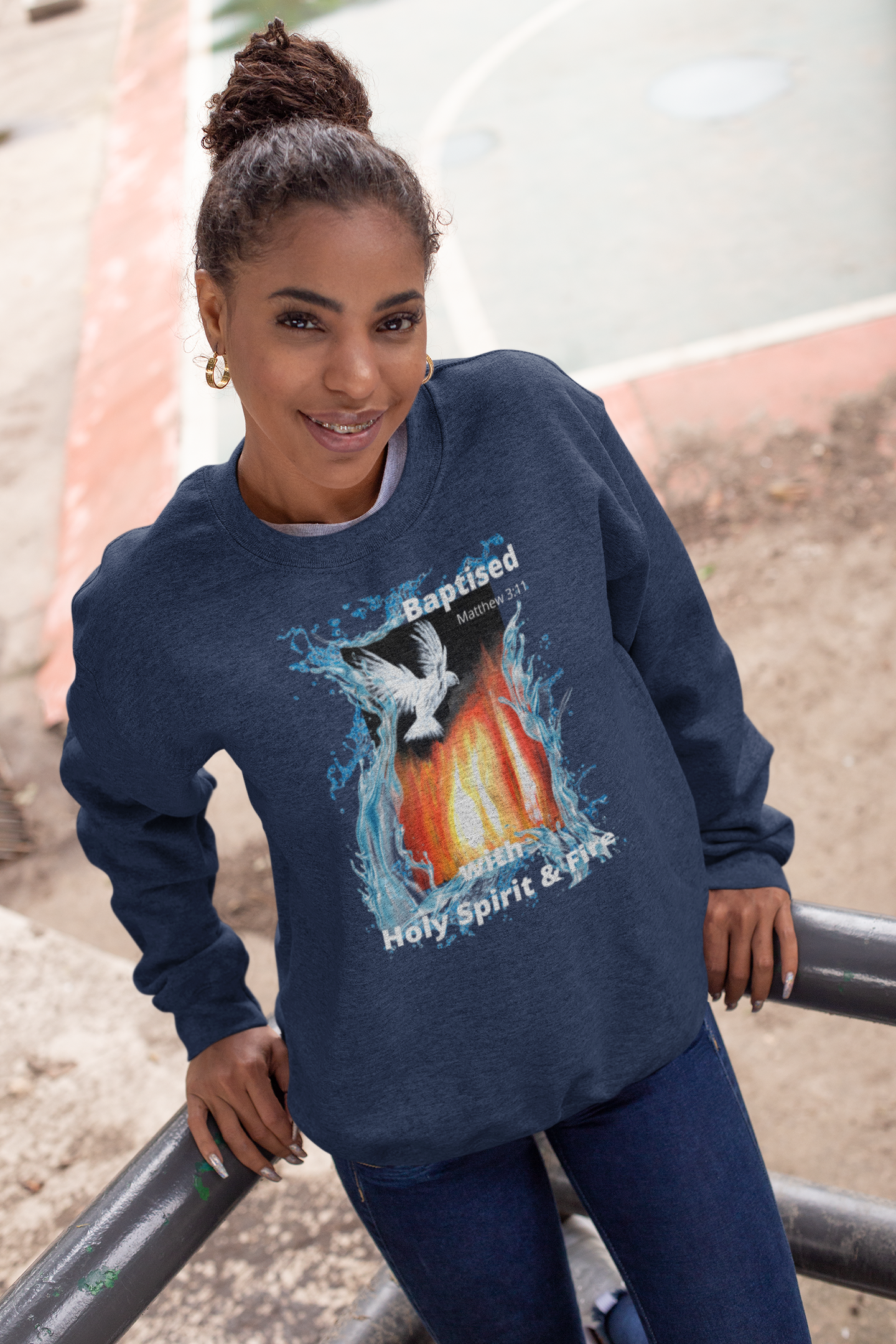 Unisex Heavy Blend™ Crewneck Sweatshirt - Fire, Water & Holy Spirit