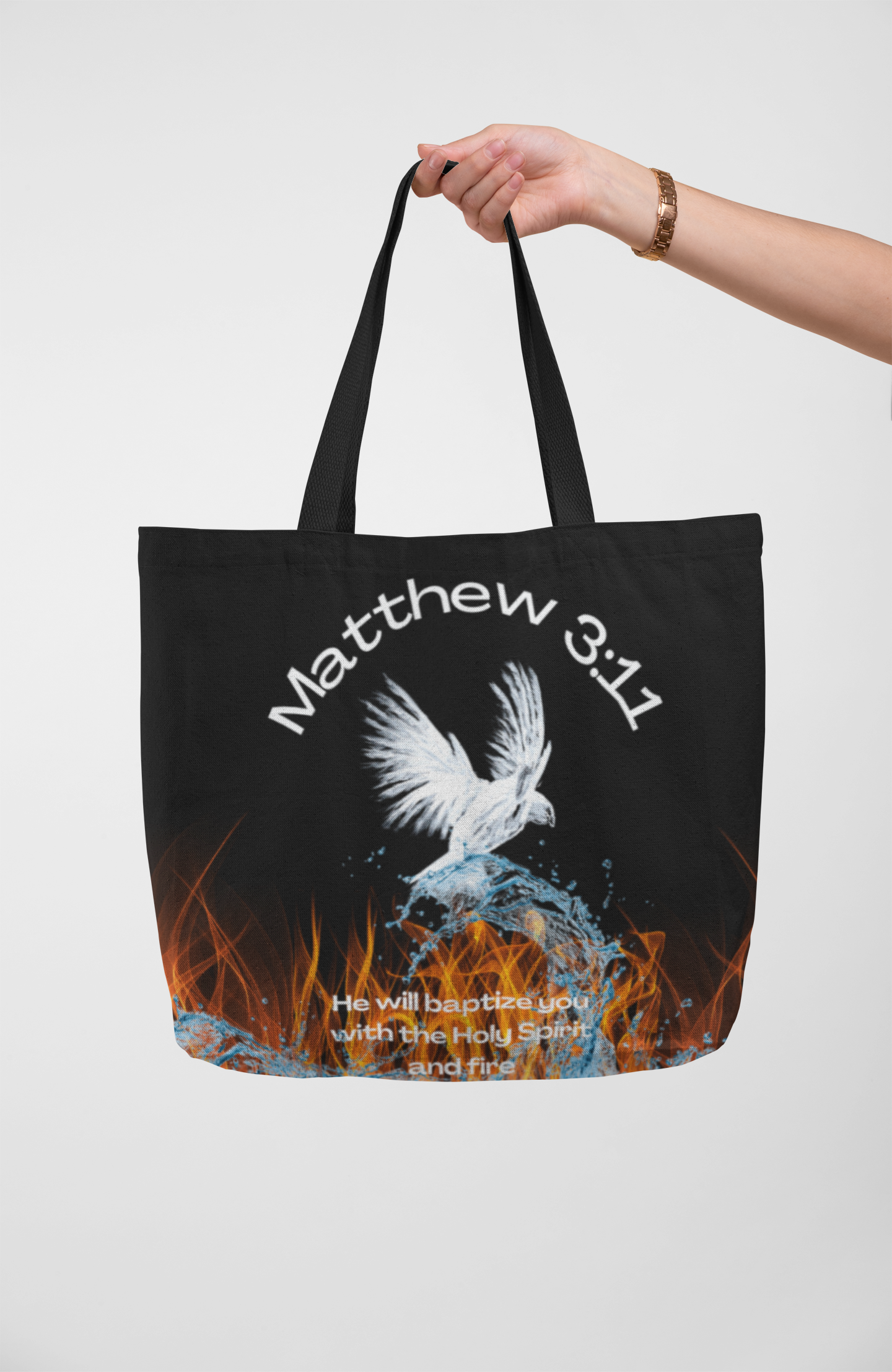 AOP Tote Bag ~ Holy Spirit and Fire