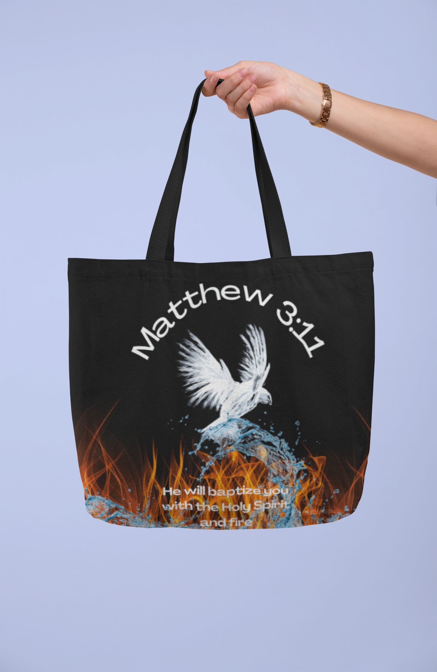 AOP Tote Bag ~ Holy Spirit and Fire