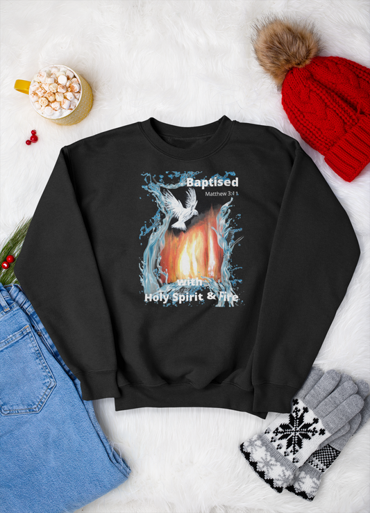 Unisex Heavy Blend™ Crewneck Sweatshirt - Fire, Water & Holy Spirit