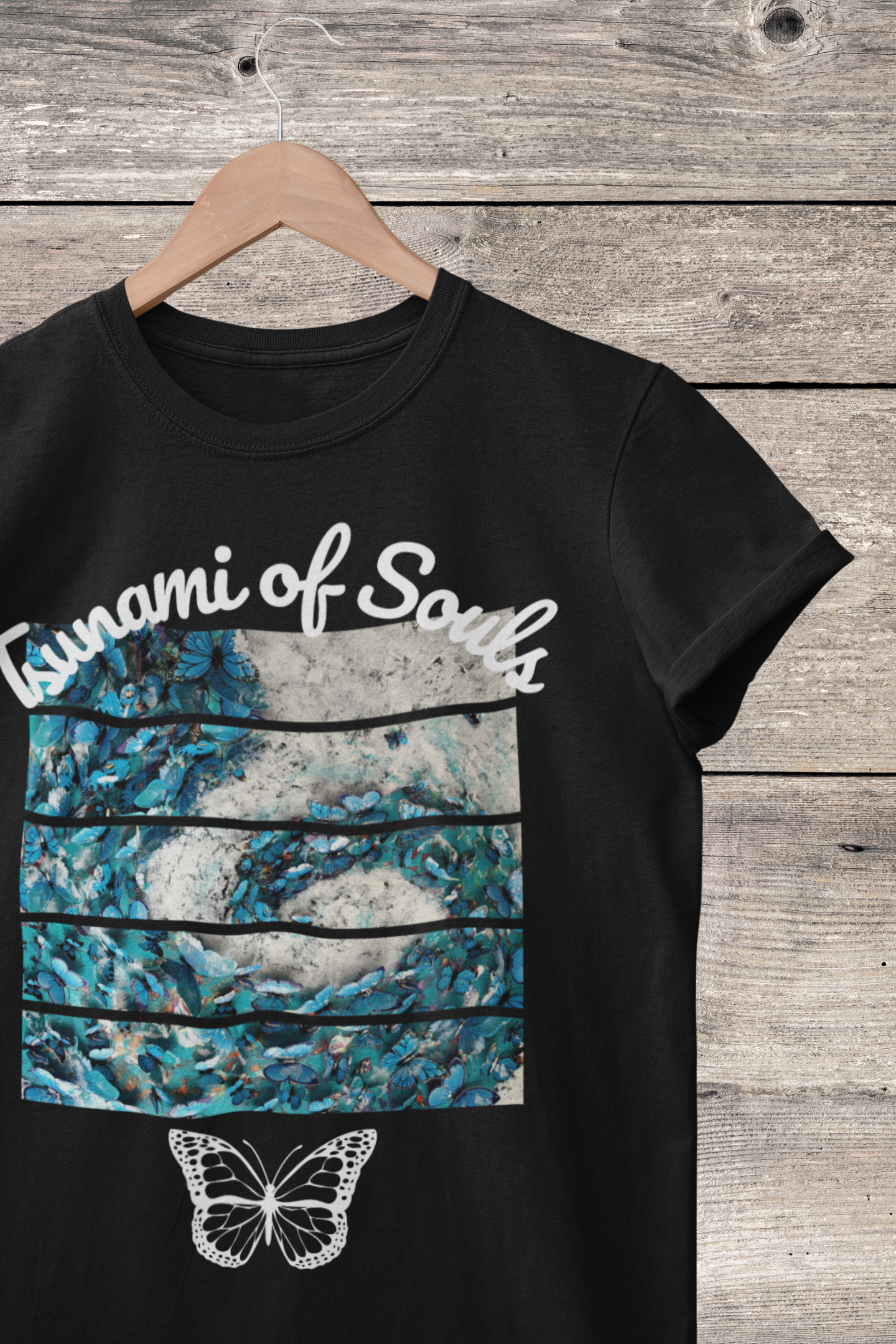 Unisex Heavy Cotton Tee ~ Butterfly Wave (Tsunami of Souls)