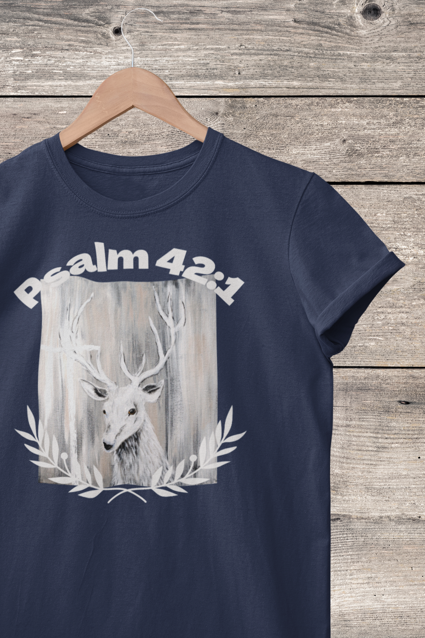 Unisex Heavy Cotton Tee ~ Psalm 42:1 (White Stagg)