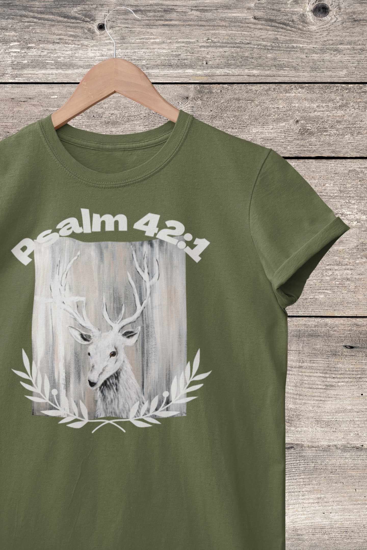 Unisex Heavy Cotton Tee ~ Psalm 42:1 (White Stagg)