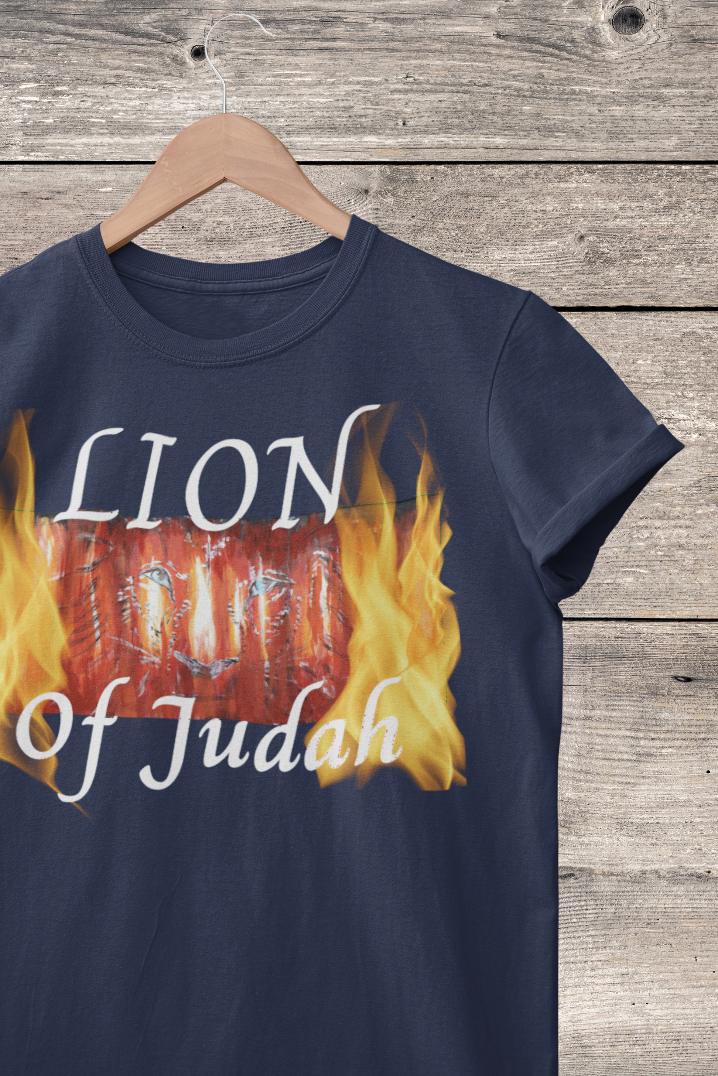 Unisex Heavy Cotton Tee ~ Fire on the Alter:Lion of Judah