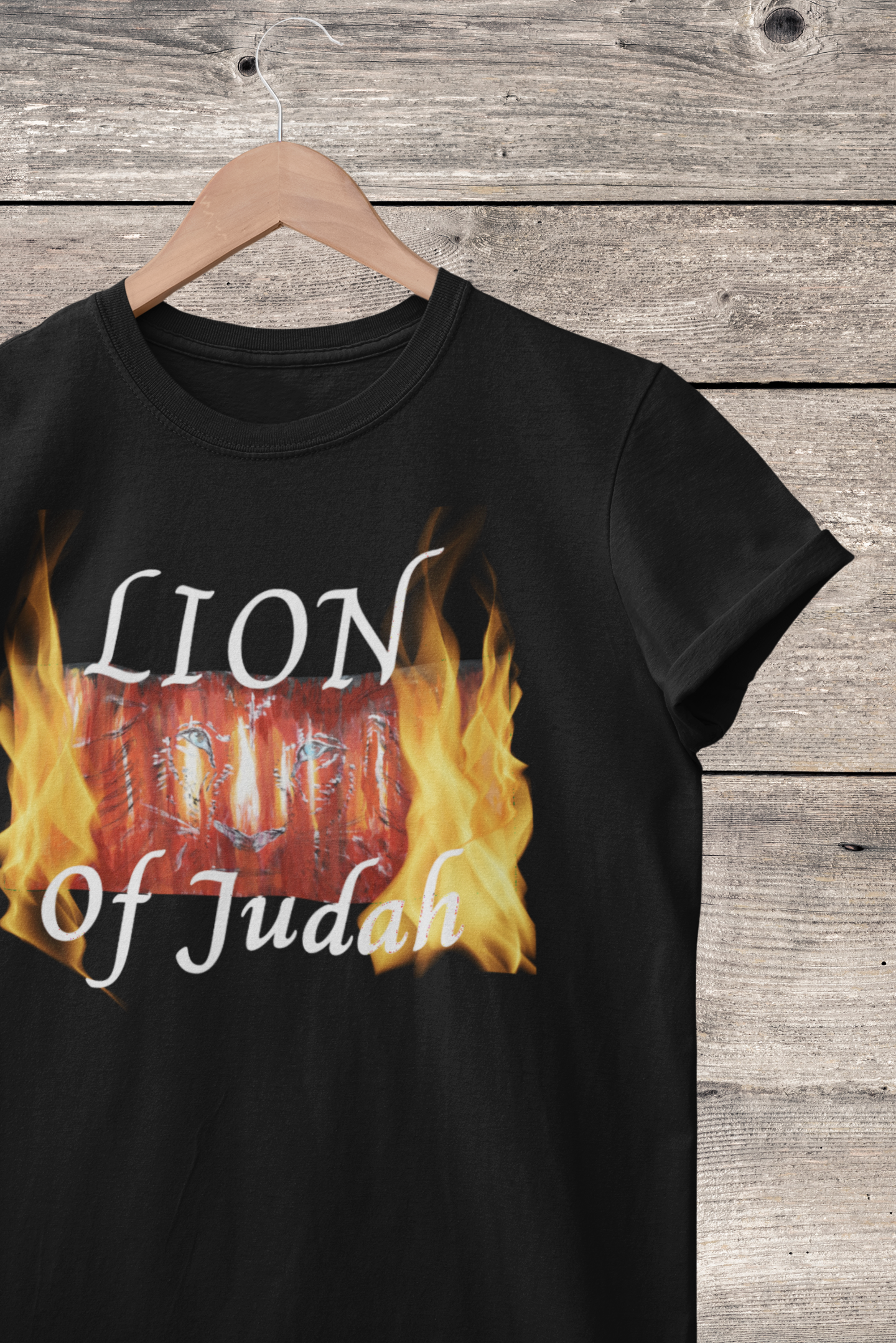 Unisex Heavy Cotton Tee ~ Fire on the Alter:Lion of Judah