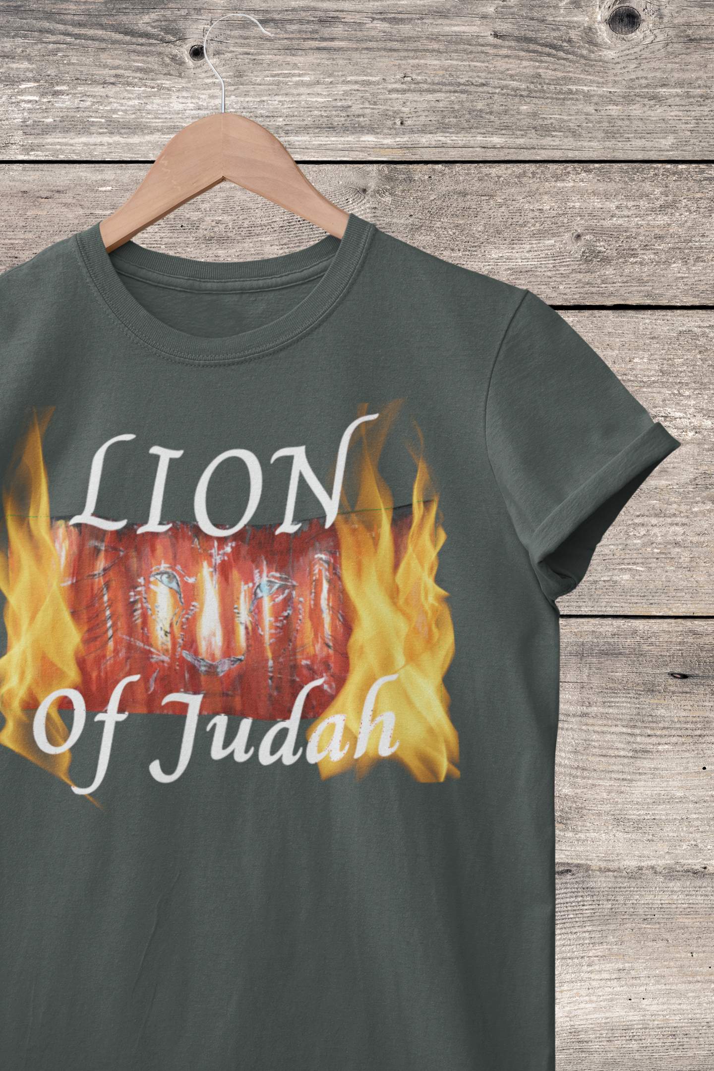 Unisex Heavy Cotton Tee ~ Fire on the Alter:Lion of Judah